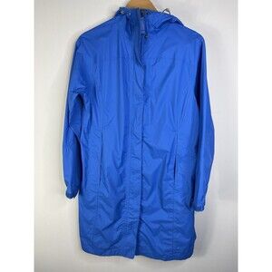 L.L. Bean Womens S Blue Long Rain Lined Coat Gorpcore Outdoors Minimalist